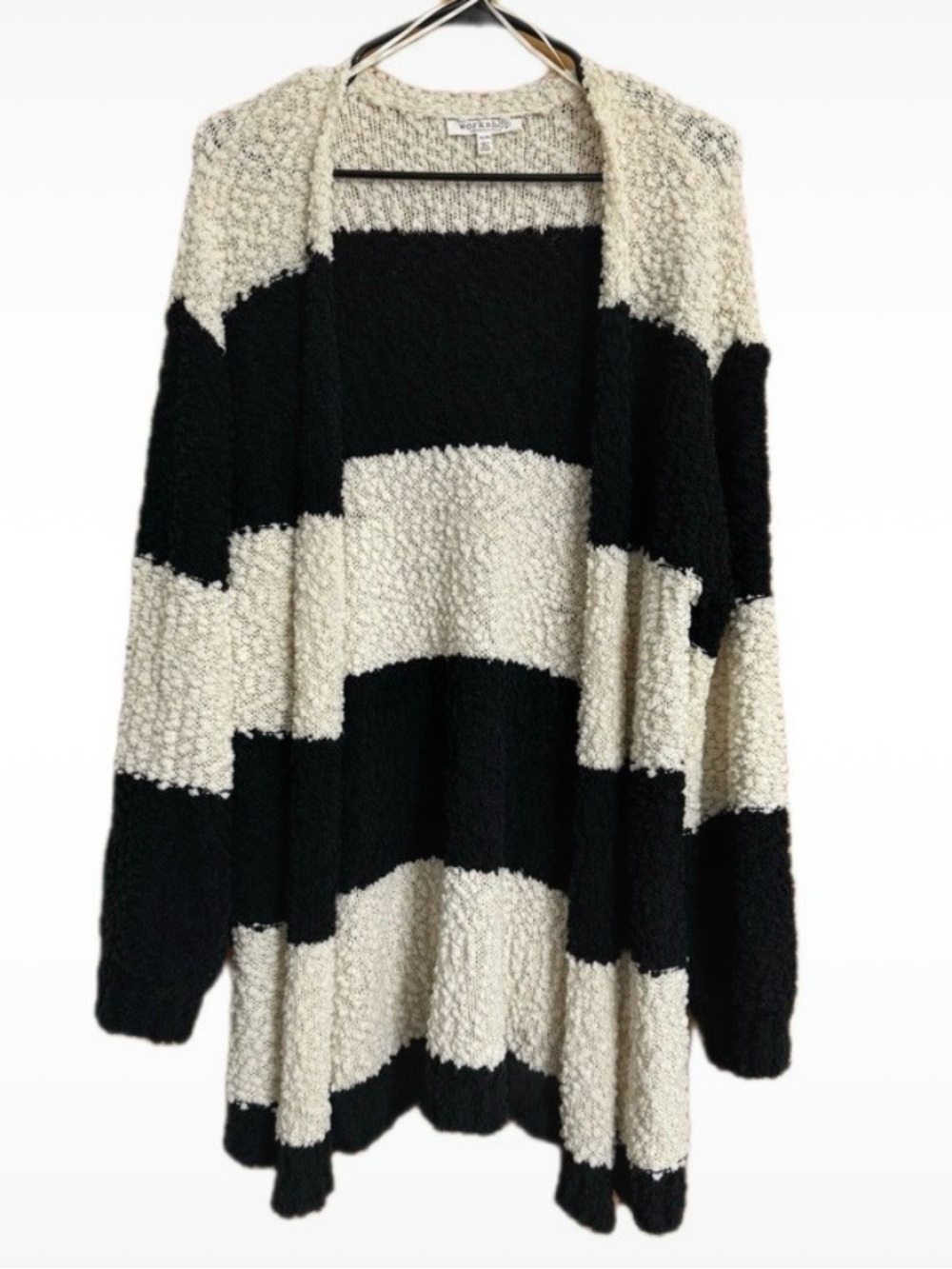Workshop Republic Cozy Striped Open-Front Cardigan Sweater Size XL